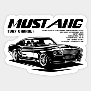 Mustang 1967 Black Print Sticker